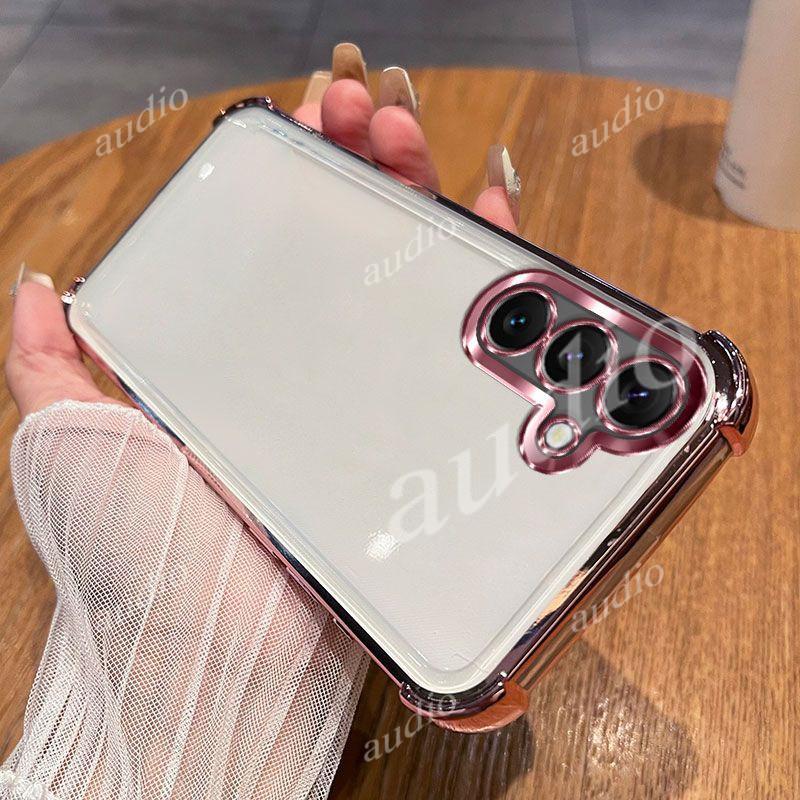 Ốp điện thoại trong suốt mạ bốn góc Samsung A57 5G cho Samsung Galaxy A57 A37 A27 A17 A07 5G 4G 2026 Ốp lưng silicon mềm chống sốc sang trọng cho SamsungA57 5G