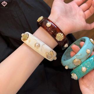 [PCW-T] Vỏ Bohemian Nhựa Braclets Dành Cho Nữ Hình Học Hyperbole Vintage Lắc Tay Trang Sức Thời Trang Thanh Lịch Acrylic Pulseras