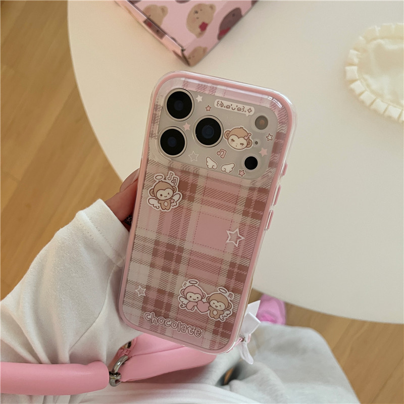 IPhone 17 Pro max Họa tiết khỉ sọc Flannel TPU materia IMD xử lý Vỏ điện thoại