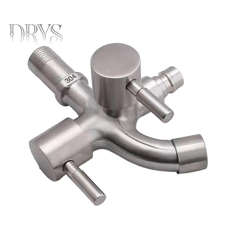 (TFT) Vòi Inox 304 Một Vào Hai Ra Đa Năng Hai Đầu Ra Vòi Máy Giặt Ngoài Trời Bồn Rửa Vườn Vòi Bể Bơi MỚI