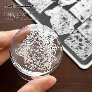 (TFT) Pháp Ren Wave Line Nail Stamping Plates Hình ảnh DIY In Hình Học Stencil Dụng Cụ Inox Làm Móng Tay Tem Mẫu MỚI