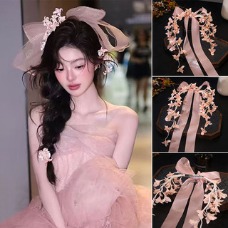 Nơ hồng ngọt ngào phong cách rừng cổ tích với ruy băng hoa nhỏ