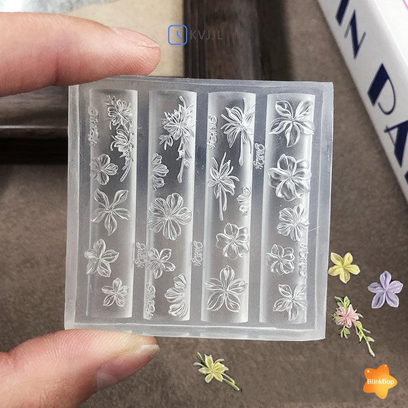 [KvJJL-t] Khuôn nghệ thuật làm móng hoa silicon 3D Mẫu cánh hoa có thể tái sử dụng cho Salon Thiết kế móng tay DIY Phụ kiện làm móng tay mới