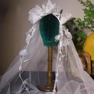 Mũ Cưới Ren Hoa Cho Cô Dâu Phong Cách Retro