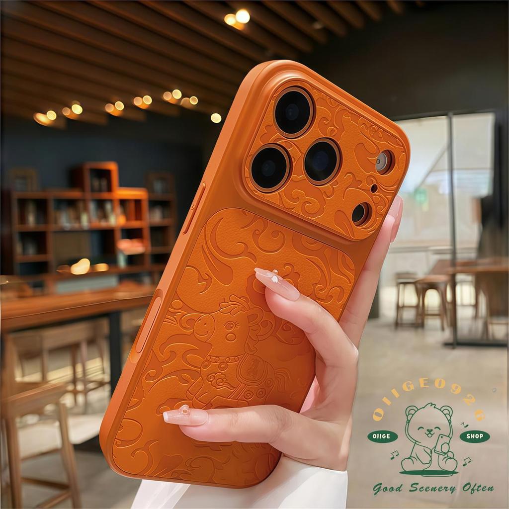 【 Ốp lưng iPhone17 】 Ốp điện thoại chống rơi bằng da cam 2026 iPhone17 Pro Max 16 15 14 13 cho vỏ iPhone Vỏ mềm silicon TPU chống sốc