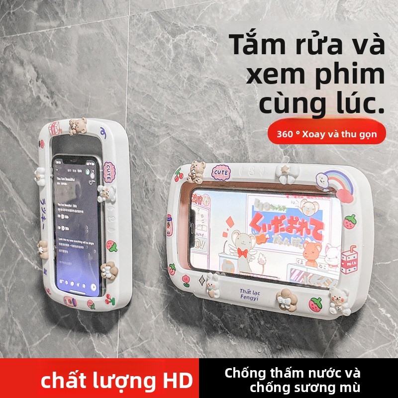 Giá đỡ điện thoại phòng tắm Hộp chống nước Giá vệ sinh Đồng hồ tắm treo tường Đồng hồ điện thoại di động Phim truyền hình Dụng cụ tiện dụng Giá đỡ nhà vệ sinh PPYYP
