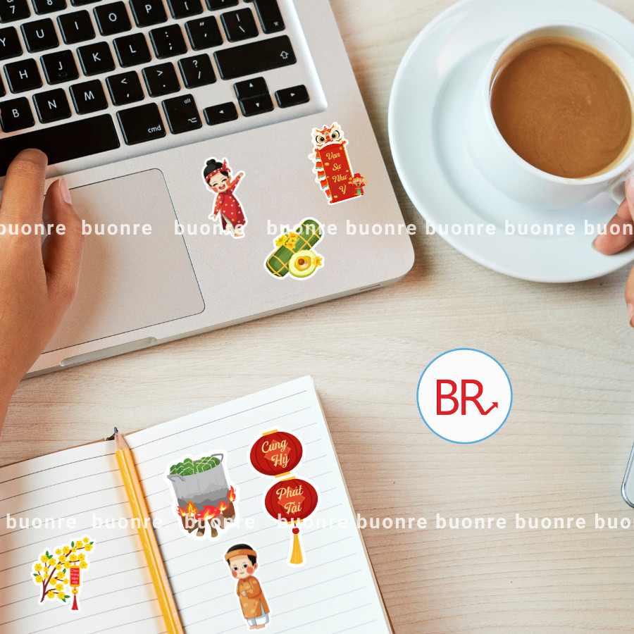 [HỎA TỐC HCM] Bộ Sticker Tết 2026 Dễ Thương -Tem Decal Chống Nước Dán Điện Thoại,LapTop Mừng Noel,Tết 2026