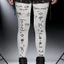 GODD Nữ Nhật Bản Gothic Grunge Trắng Quần Tất Thẩm Mỹ Whimsical Dễ Thương In Hình Opaque Quần Legging Hosi