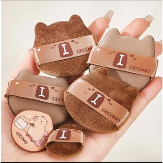 GECOMO 6 CÁI Capybara Powder Puff Set Bọt biển khô và ướt Bề mặt sử dụng kép Flocking Trang điểm