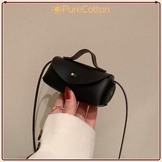 [COD] Túi đeo chéo Mini PURECOTTON0, Ví đựng tiền xu bằng da PU ngang, Túi đeo vai trẻ em màu trơn nhỏ