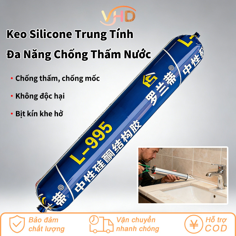 Keo Silicone Trung Tính Chống Thấm - Độ Kết Dính Cao, Độ Bền Vượt Trội, Dùng Cho Công Trình & Sửa Chữa Nhà