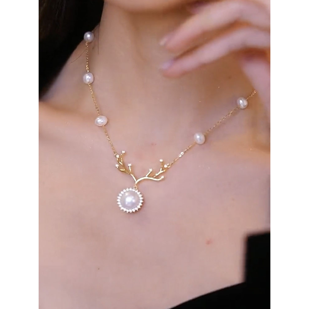 Vòng cổ hươu ngọc trai dễ thương dành cho nữ