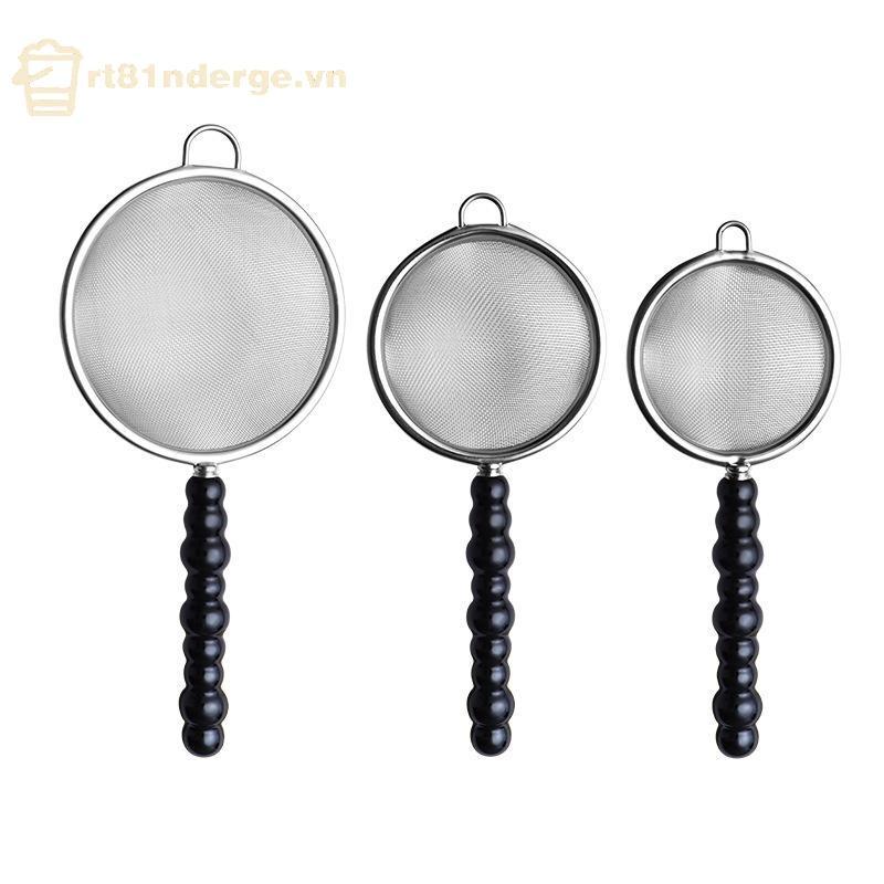 Ge Bộ lọc trà có tay cầm bằng gốm ngọc trai Thép không gỉ Lưới rò rỉ mịn Sàng gia vị Lá trà Bộ lọc cà phê Phụ kiện ấm trà n