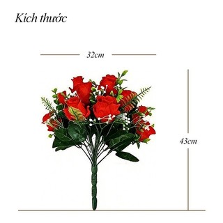 Hoa hồng cao cấp giả trang trí tết DIY ấn tượng với vẻ đẹp thanh lịch phù hợp để trưng bày hoặc tặng quà