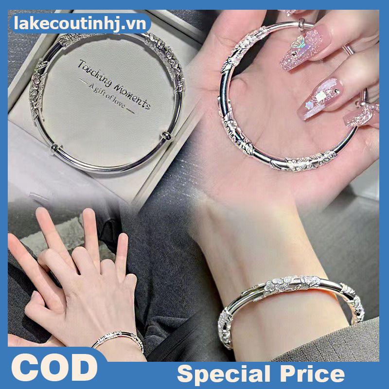 Lu Bạc Nữ Đầy Đủ Hoa Vòng Tay Ánh Sáng Sang Trọng Mở Có Thể Điều Chỉnh Vòng Tay Nữ Trang Sức Phụ Kiện
﻿ Thai