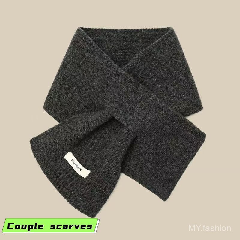 Khăn quàng cổ Hàn Quốc màu trơn, phong cách chữ thập, phù hợp mùa thu đông