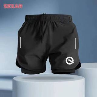 QG American Quick-Drying Lined Shorts Summer Track and Field Men's and Women's Running Training Anti-Wardrobe Malfunction Shorts Fitness Sports Pants Fashion aCz4