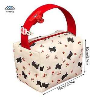 ELBBKG Dễ Thương Bla Anh Đào Nơ In Túi Đựng Mỹ Phẩm Cầm Tay Dung Tích Cao Du Lịch Di Động Đồ Lặt Vặt Túi Bảo Quản Túi Trang Điểm Thời Trang Quà Tặng Mới