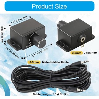 Treo cáp 500cm Bộ điều chỉnh âm lượng khuếch đại ô tô Bộ điều chỉnh loa siêu trầm đa năng