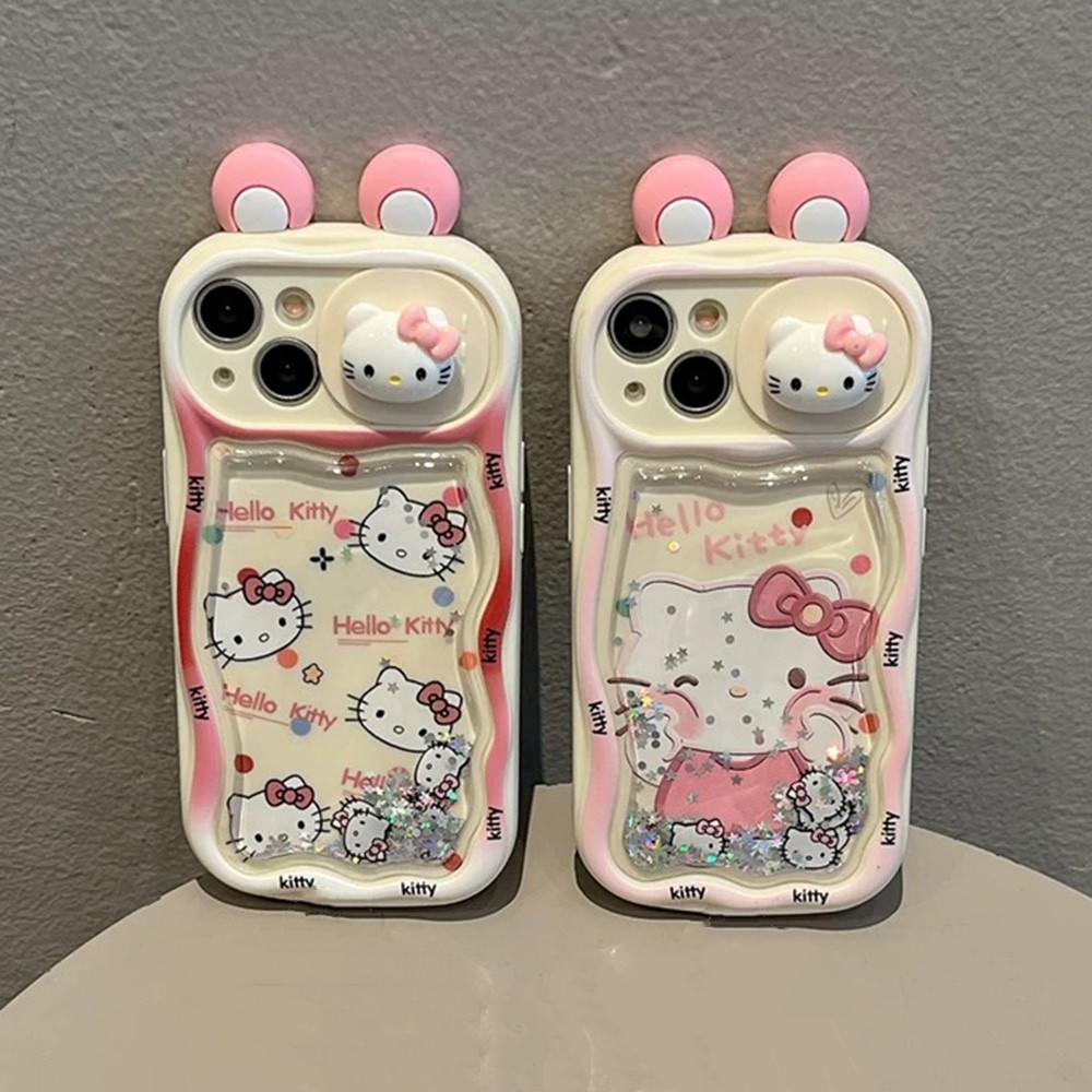 Ốp điện thoại cửa sổ trượt cát chảy 3D cho iPhone 17 Pro Max 16 Plus 15 14 13 12 11 Vỏ bảo vệ chống sốc