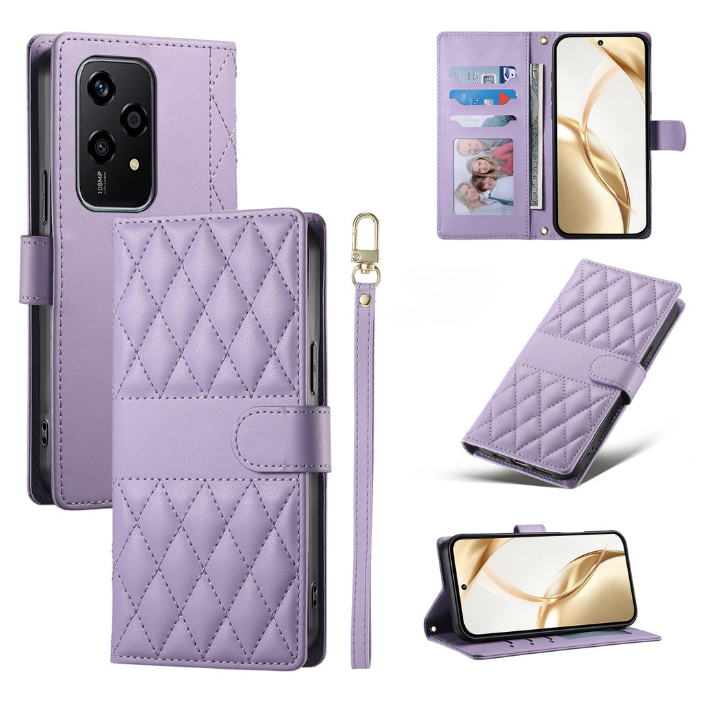 Bao Da Lật Dành Cho Samsung Galaxy A37 A57 A17 A06 A07 A16 A26 A36 A56 A05 A05s A15 A25 A35 A55 A54 5G Sang Trọng PU Bao Từ Ví Có Khe Cắm Thẻ Vỏ TPU Mềm Dây Đeo Tay