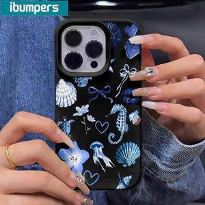 Ốp điện thoại Ibumpers Vỏ chủ đề hải lý thẩm mỹ & Vỏ silicon mềm chống sốc cho iPhone 11 12 13 14 15 16 17 Pro Max IP Plus