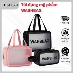 Túi đựng mỹ phẩm trang điểm du lịch WASHBAG PVC trong suốt chống thấm nước phong cách Hàn Quốc 3 size tiện lợi nhỏ gọn