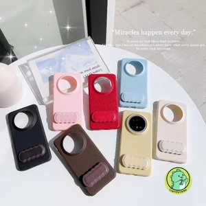 Ốp Điện Thoại Có Chân Đế Cho Xiaomi Poco M7 M4 M3 F7 Ultra F5 F3 F2 Pro 5G 4G Mặt Sau Sang Trọng Da PU Dễ Thương Đơn Giản Giá Đỡ Sóng Vỏ Mềm