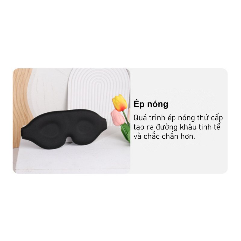 Bịt Mắt Ngủ 3D Cao Cấp Ôm Sát Mặt, Vải Mềm Không Áp Lực - Thích Hợp Ngủ Trưa, Đi Máy Bay, Xe Hơi
