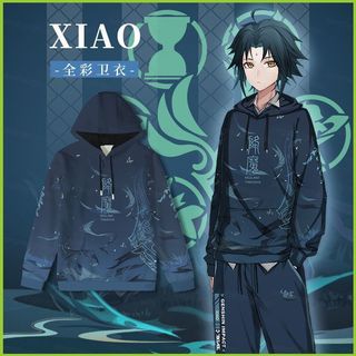 PS2 Genshin Tác Động Áo Chui Đầu Dài Tay Áo Có Mũ Trùm Đầu Xiao Zhongli Kazuha Ganyu Thường Ngày Rời Plus Kích Thước SP2