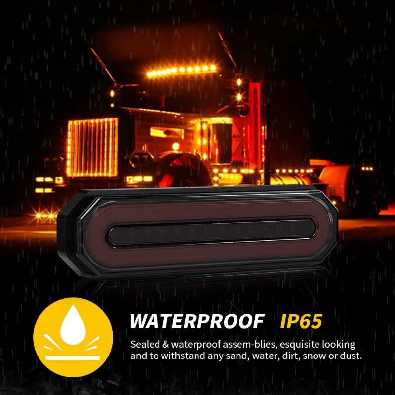 Đèn hậu phanh ô tô 12V-24V 3 trong 1 LED - Đèn tín hiệu rẽ DRL cho xe tải Trailer ATV