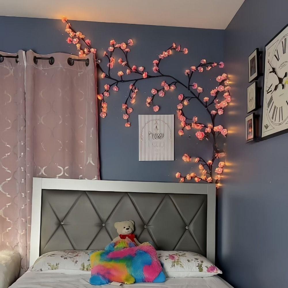 Đèn LED hoa anh đào 1bong 2m4 , Đèn trang trí tường sáng tạo 72 LED, Nhiều công dụng Trang trí