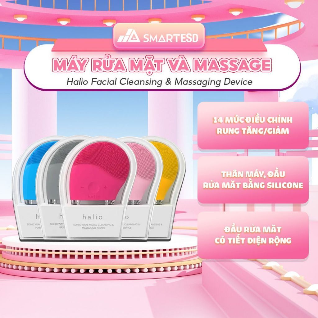 [KOL/KOC] Máy rửa mặt và massage Halio Facial Cleansing & Massaging Device - Bảo hành chính hãng 24 tháng