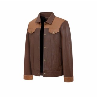 Áo khoác da cừu nam phối hoạ tiết monogram cao cấp FTT Leather chất liệu da cừu bền bỉ AD413P