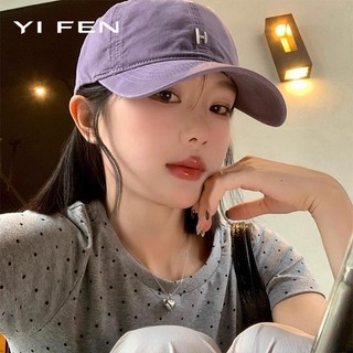 Mũ Bóng Chày Nữ Thêu Chữ Tím, Phong Cách Đơn Giản, Size Lớn Phù Hợp Mùa Hè