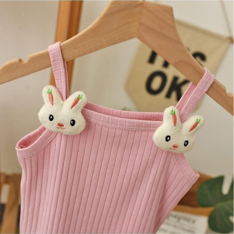 Áo Vest Nhỏ Bé Gái Mùa Hè Sling Phong Cách Ngắn 80-130 Size 5PUQ