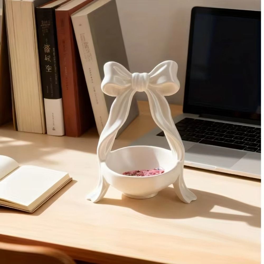 Khay đựng đồ hình nơ MARGREDY, Dụng cụ sắp xếp trang sức đa chức năng bằng nhựa, Giá đựng đồ để bàn cho bông tai nhẫn Trang trí phòng khách phòng ngủ