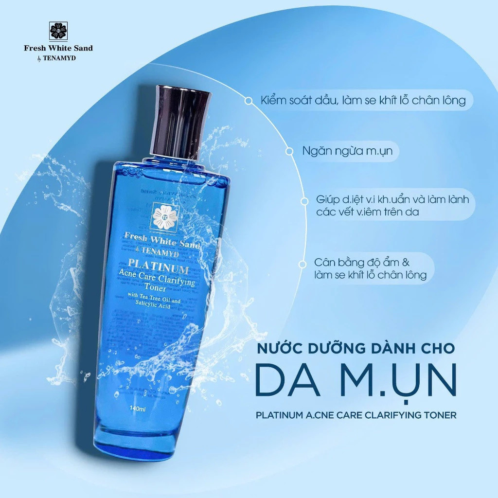 Nước Dưỡng Dành Cho Da Dầu Mụn Tenamyd Platinum Acne Care Clarifying 140ml - Toner Cân Bằng Da