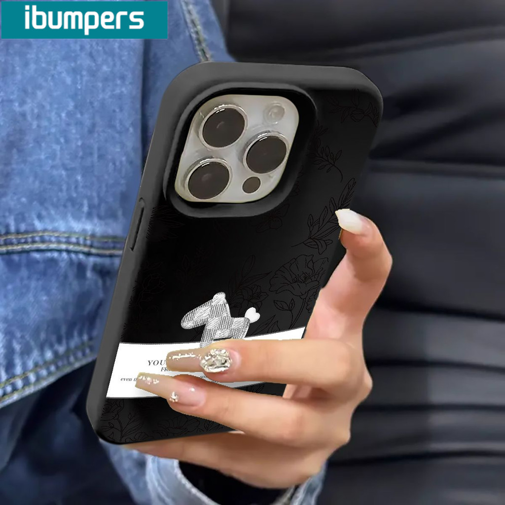 Ibumpers Ốp Điện Thoại Thanh Lịch Dòng Hoa Nghệ Thuật Ngựa Miếng Dán Silicon Mềm Chống Sốc Vỏ Cho iPhone 11 12 13 14 15 16 17 Pro Max IP Plus