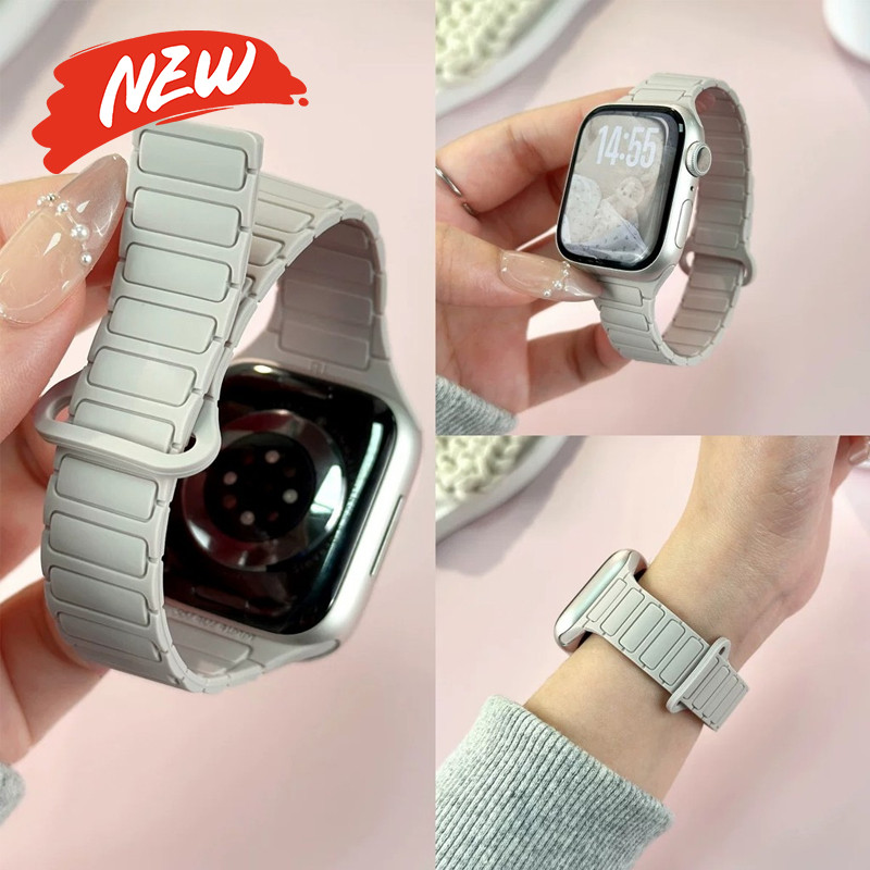 Vòng đeo tay dây đeo silicon từ tính tương thích cho Apple Watch Series11 / 10 46mm 42mm Ultra3 / 2 / 1 49mm 45 44 40 41mm 9 8 7 6 SE3 5 4