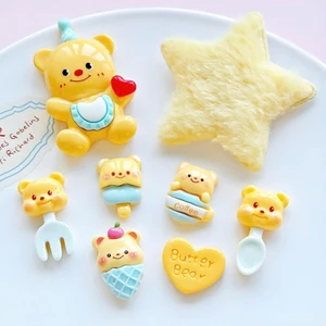 Set charm gắn dép : Set gấu vàng kute - Tone màu vàng dễ thương
