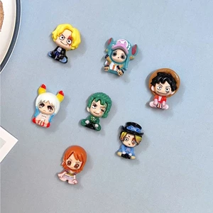 Set charm gắn dép: Charm OnePie Đảo hải tặc phong cách chibi, Monkey D. Luffy, Zoro, Sanji, Nami, Robin, Chopper, Sabo)