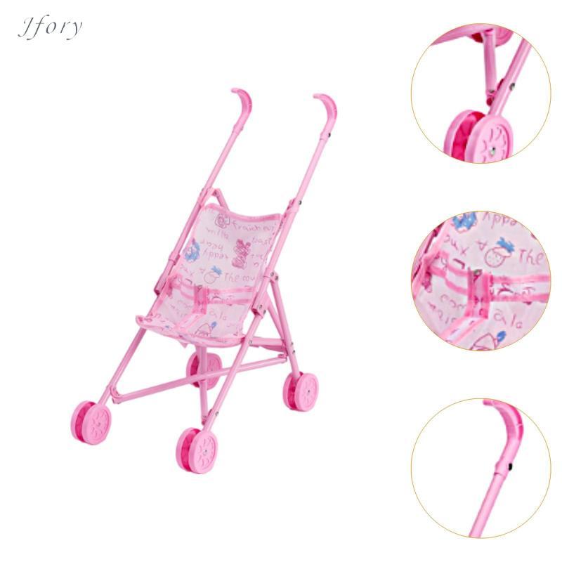 Jfory Trẻ Em Búp Bê Xe Đẩy Đồ Chơi Quà Tặng Sinh Nhật Có Thể Gập Lại Pram Tiết Kiệm Không Gian Giả Vờ Chơi Xe Đẩy Đồ Dùng Tương Tác Cho Bé Gái