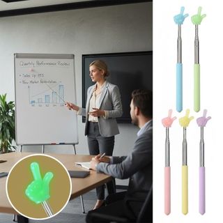 Gậy đọc sách MIKYCO, Con trỏ giảng dạy có thể thu vào ngón tay phát sáng, Quà tặng thanh giảng dạy bằng thép không gỉ màu Macaron bền bỉ