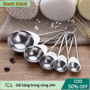 【COD】Set thìa đong định lượng 5 món làm từ inox bền đẹp, tiện dụng để đo lường các nguyên liệu khô và ướt trong gian bếp