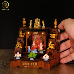 Set 2-3 COMBO 5 - BÀN THỜ SONG LONG CHẦU NGUYỆT + PHỤ KIỆN