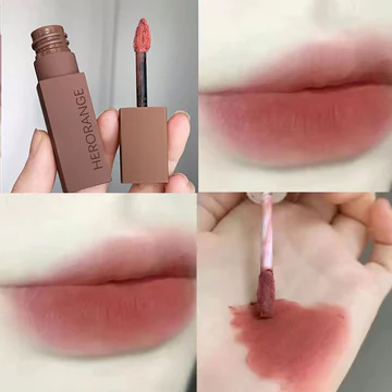 HERORANGE Nhỏ Cảm Xúc Môi Bùn Nhung Matte Mờ Lâu Trôi Không Phai Màu Son Môi Son Bóng