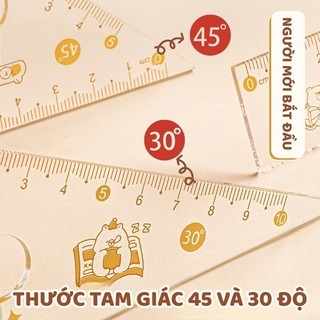 Thước kẻ đa năng sáng tạo dành cho học sinh, bộ 4 cái in hoạt hình vui nhộn - đồ dùng học tập lý tưởng để đo lường