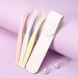Nhíp lông mi giả AFTEROF, Nhíp nối dài lông mi bằng da, Dụng cụ uốn mi có độ chính xác cao bằng thép không gỉ chuyên nghiệp Ghép