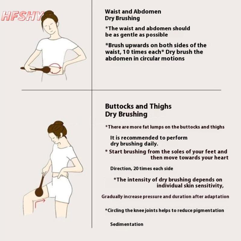 HFSHY Tắm Bàn Chải Tắm Bàn Chải Tắm Da Khô Cơ Thể Mềm Mại Lông Tự Nhiên Massage Dụng Cụ Chăm Sóc Mềm Mại Lông Tự Nhiên PE Tay Cầm VN